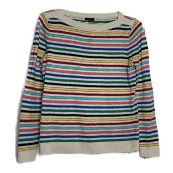 Talbots Sweaters - Talbots Rainbow Stripes Spring Weight Sweater